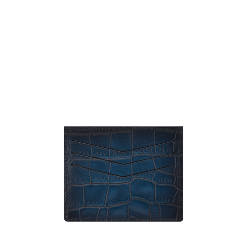 Atelier blauer Kartenhalter